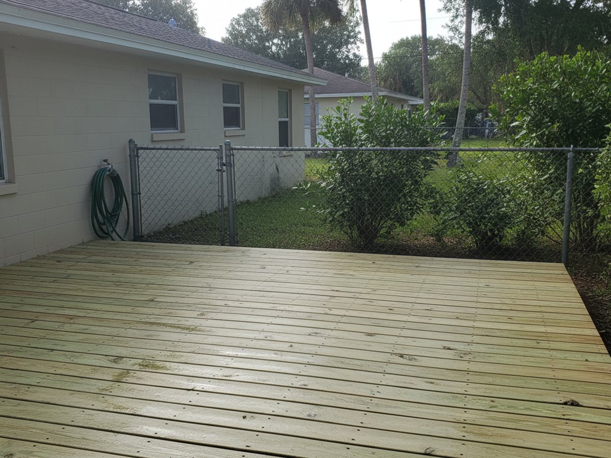 Oasis Deck Company crew at work on a home in Fort Lauderdale, FL